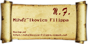 Mihálkovics Filippa névjegykártya